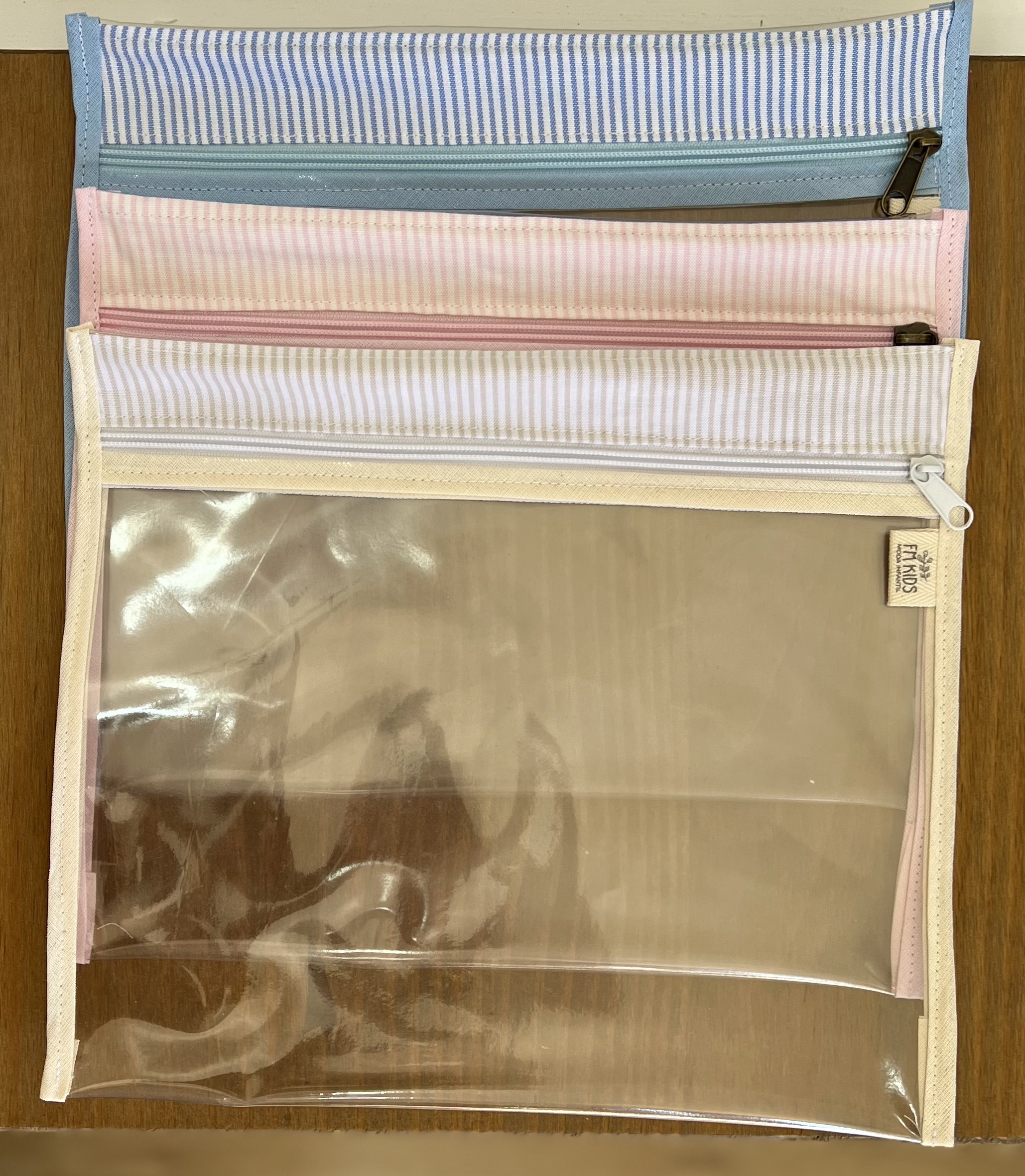 Sobres PVC para muda en beige, celeste y rosa